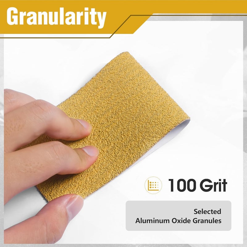 Shawya Self Adhesive Stickyback PSA Sandpaper 100-Grit Sandpaper Roll 2-3/4in x 20 Yards Sand Sheets Roll for Woodworking Auto Body Air File Sander and Hand Sanding Blocks - Image 3